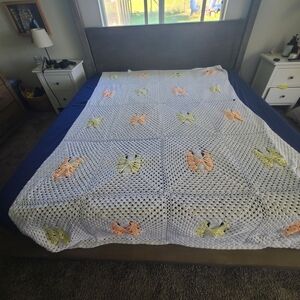 Handcrafted Crochet Blanket with Butterfly Design